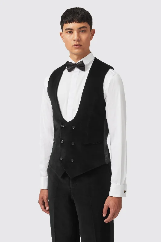 Weekend Deals That Amaze Sylvester Skinny Fit Black Velvet Tuxedo Waistcoat
