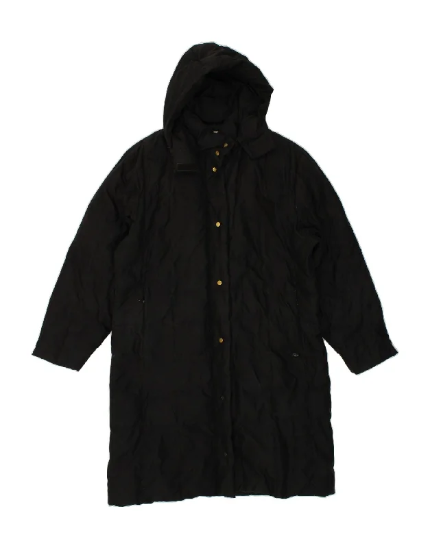 Great Deal SERGIO TACCHINI Womens Hooded Padded Coat UK 16 Large Black