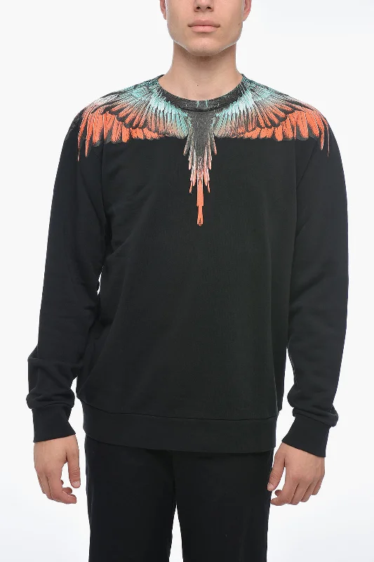Weekend Deals That Spark Marcelo Burlon Brushed Cotton ICON WINGS Crewneck Sweater