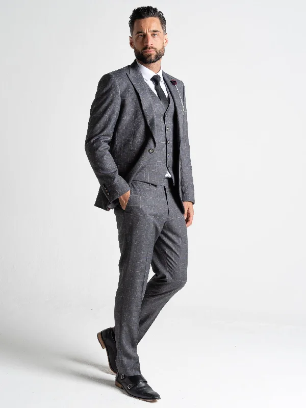 Shop Now OXFORD DARK GREY WITH WHITE CHECKS DETAILING