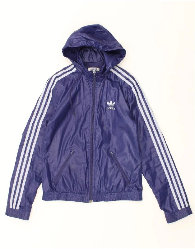 Half Price ADIDAS Womens Hooded Rain Jacket EU 40 Medium Purple Polyester