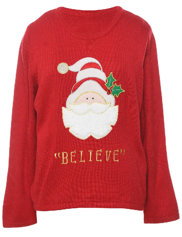 Weekend Offers That Dazzle Santa Claus Christmas Jumper - L