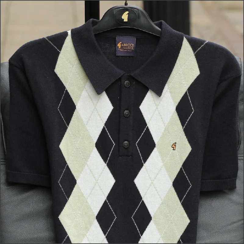 Weekend Deals That Sizzle Gabicci M08 Navy Patterned Polo Top^