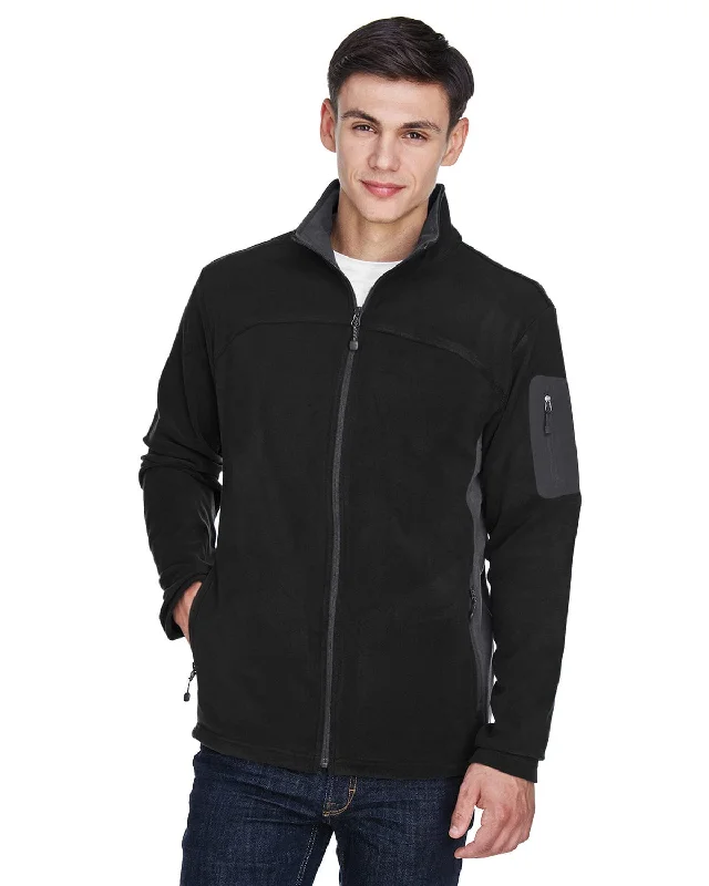 Weekend-Only Price Drops North End Mens Full-Zip Microfleece Contrast Jacket | Black Weekend-Only Price Drops North End Mens Full-Zip Microfleece Contrast Jacket | Black