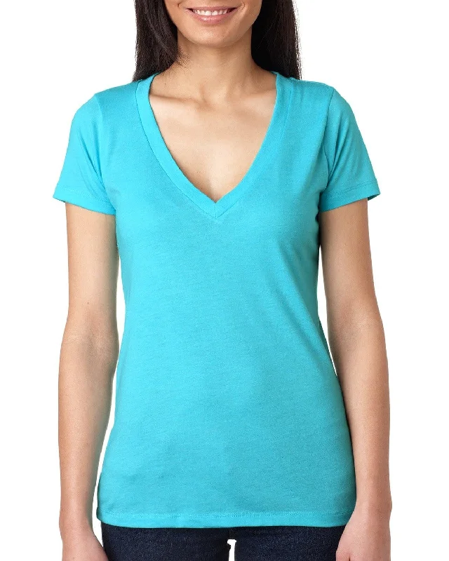 Weekend Price Cuts Galore Next Level Ladies Triblend Deep-V Tee | Tahiti Blue