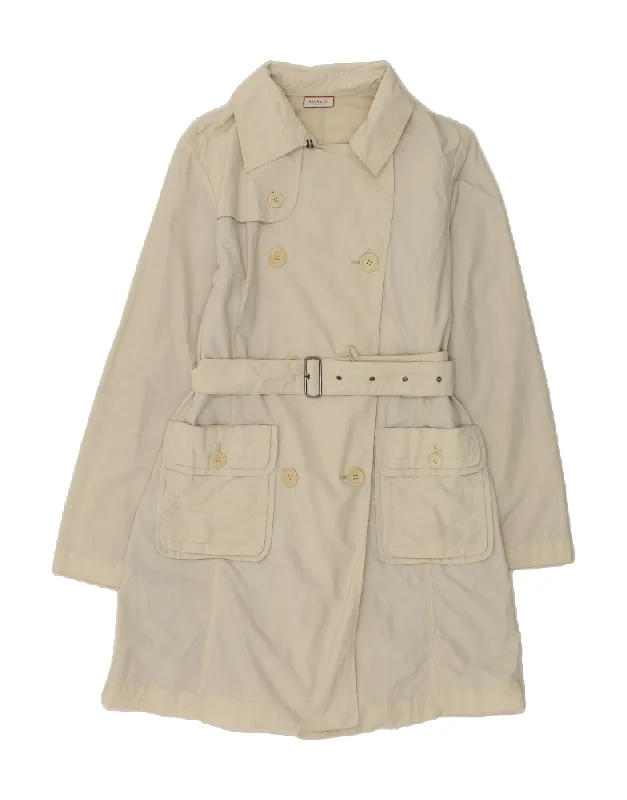 Quick Deals MAX & CO. Womens Trench Coat UK 10 Small Beige Nylon