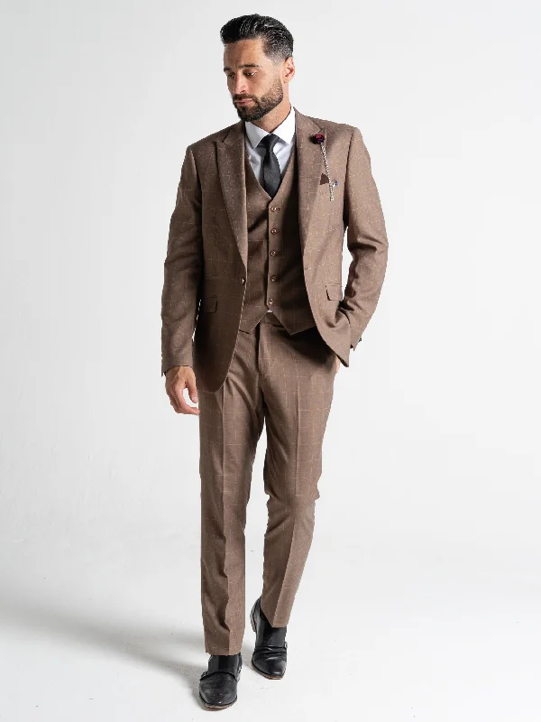 Fantastic Savings OXFORD BROWN WITH WHITE CHECKS DETAILING