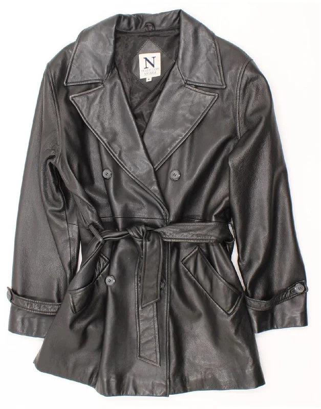 Weekend Specials to Snag VINTAGE Womens Leather Coat UK 14 Medium Black Leather
