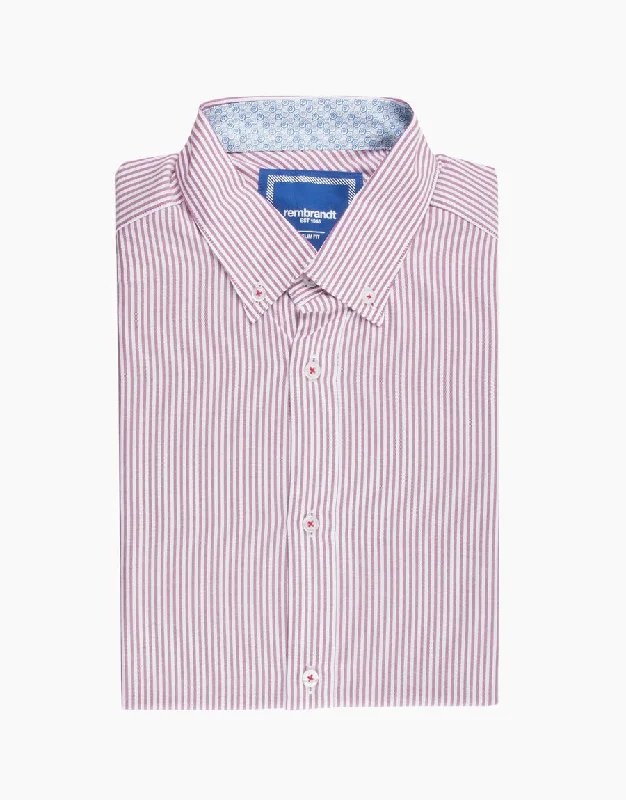 Weekend Deals That Sizzle Ohope Maroon & White Stripe Shirt