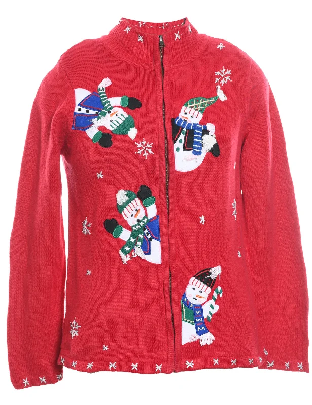 Weekend Bargains to Savor Snowman Christmas Cardigan - M
