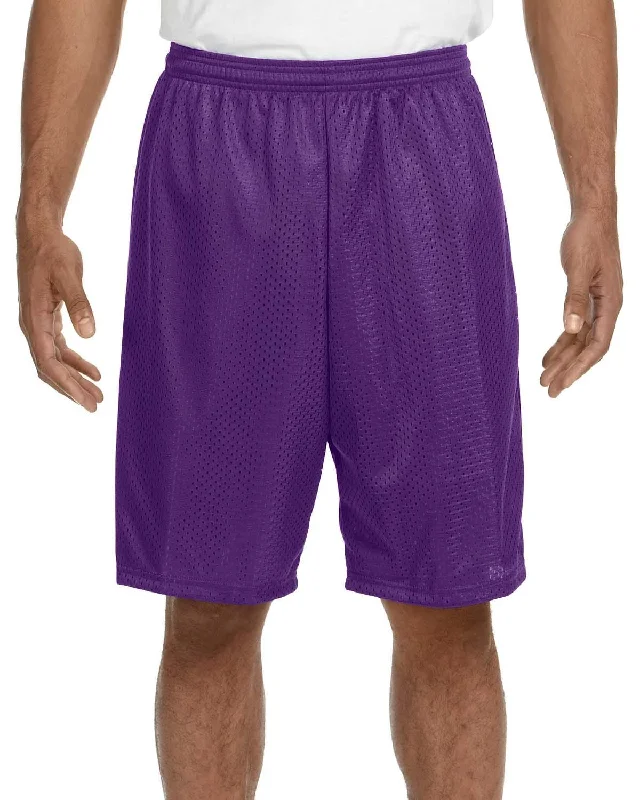 Flash Sale A4 Adult Nine Inch Inseam Mesh Shorts | Purple
