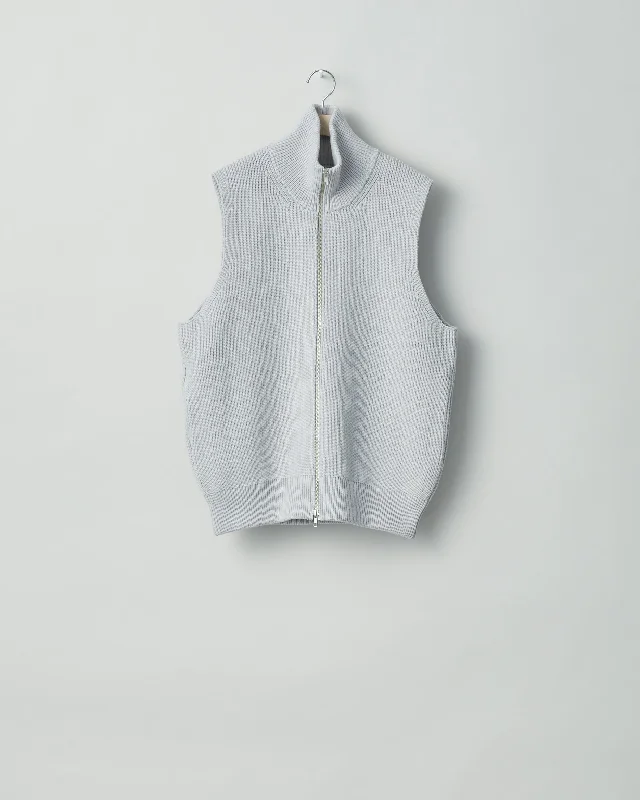 Weekend Shopping Extravaganza OVERSIZED DRIVERS KNIT ZIP VEST  OFF GREY