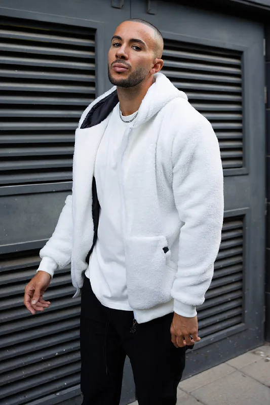 Weekend Offers That Shine Ikon Borg Zip Hoodie - White