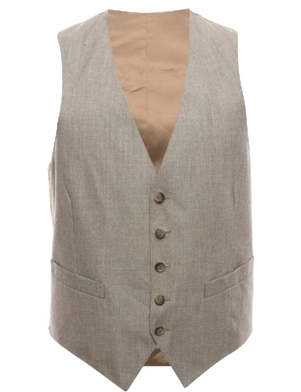 Reduced Price Single Breasted beige Waistcoat - M
