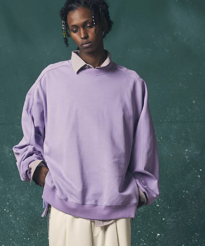 Limited Offer Heavy-Weight Sweat Prime-Over Side Zip Crew Neck Pullover