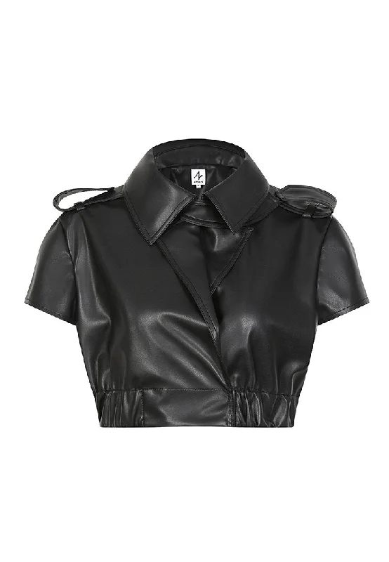 Lowest Rates Vegan Leather Cropped Trench