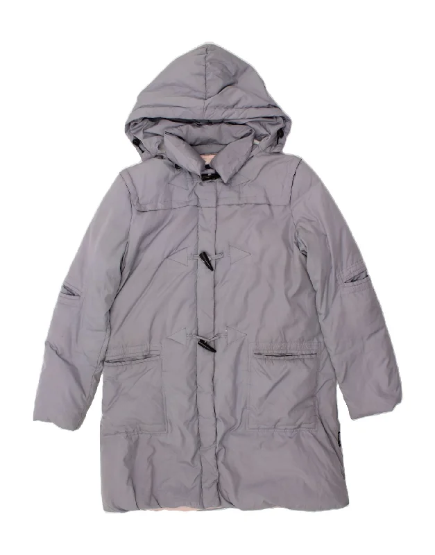 Weekend Deals That Please ARMANI JEANS Womens Hooded Duffle Coat UK 18 XL Grey Polyester