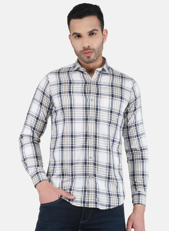 Top Pick Men White Check Shirt