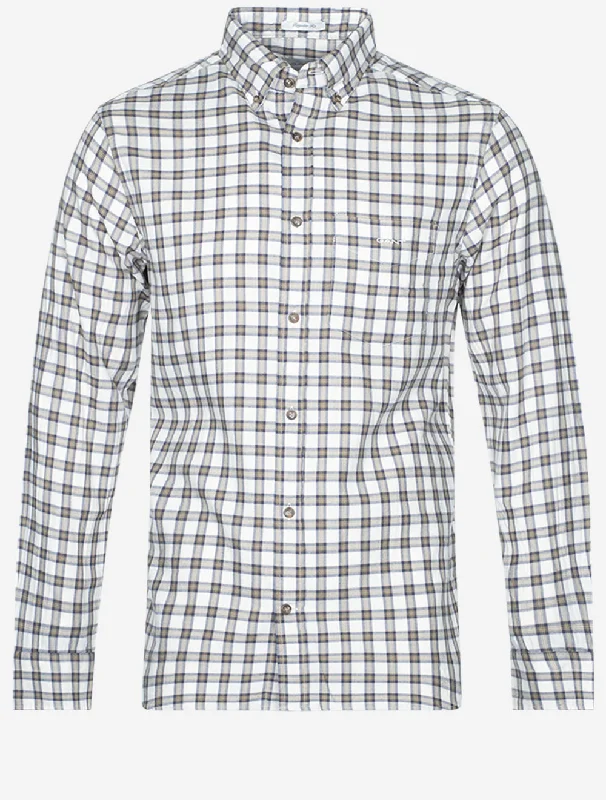 Lowest Rates Regular Micro Tartan Flannel Shirt Cream