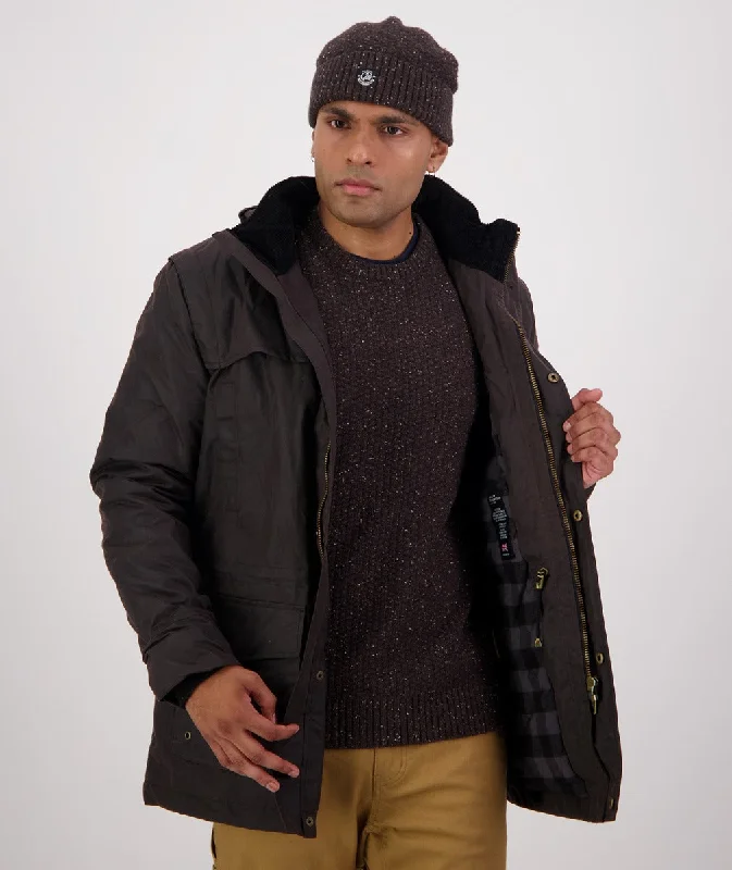 Weekend Deals That Amaze Evans Flat Oilskin Jacket - Coffee