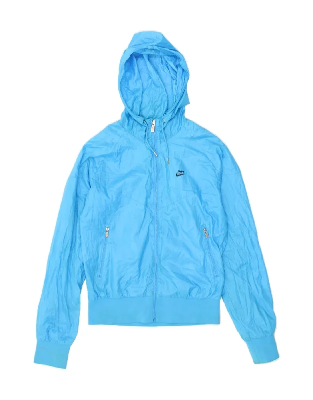Weekend Deals That Impress NIKE Womens Hooded Rain Jacket UK 14 Medium Blue