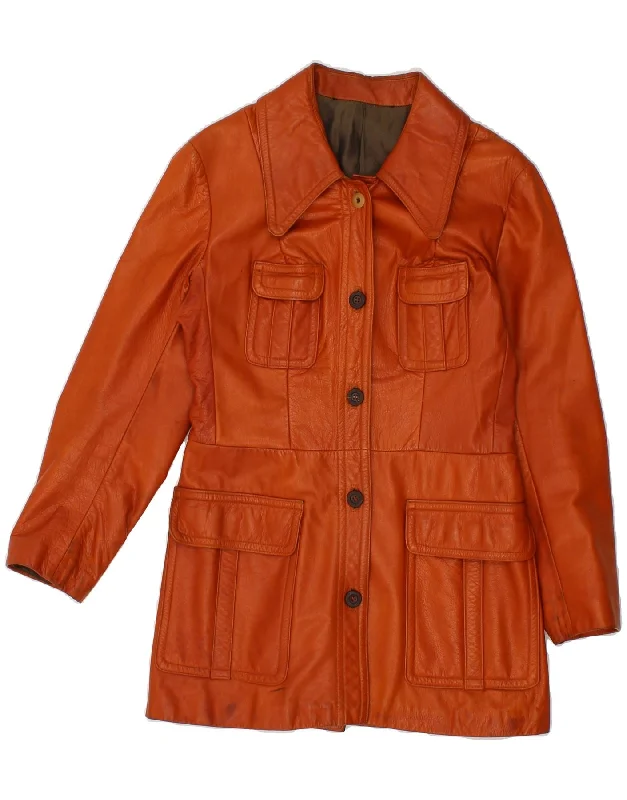 Weekend Offers You Can't Ignore VINTAGE Womens Leather Jacket UK 8 Small Brown