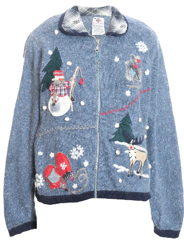 Weekend Savings Bonanza Snowman Christmas Cardigan - M