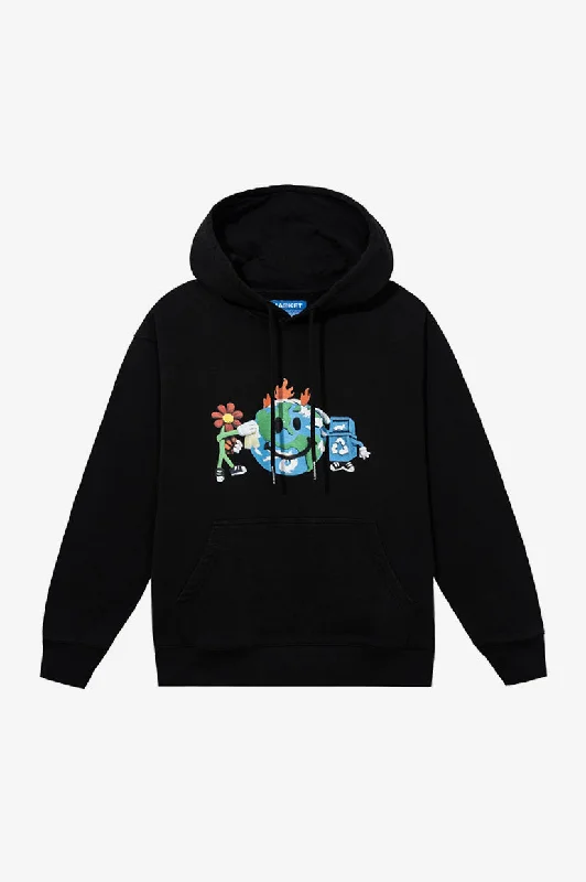 Weekend Bargains to Savor Market Smiley Studios Hoodie - Washed Black