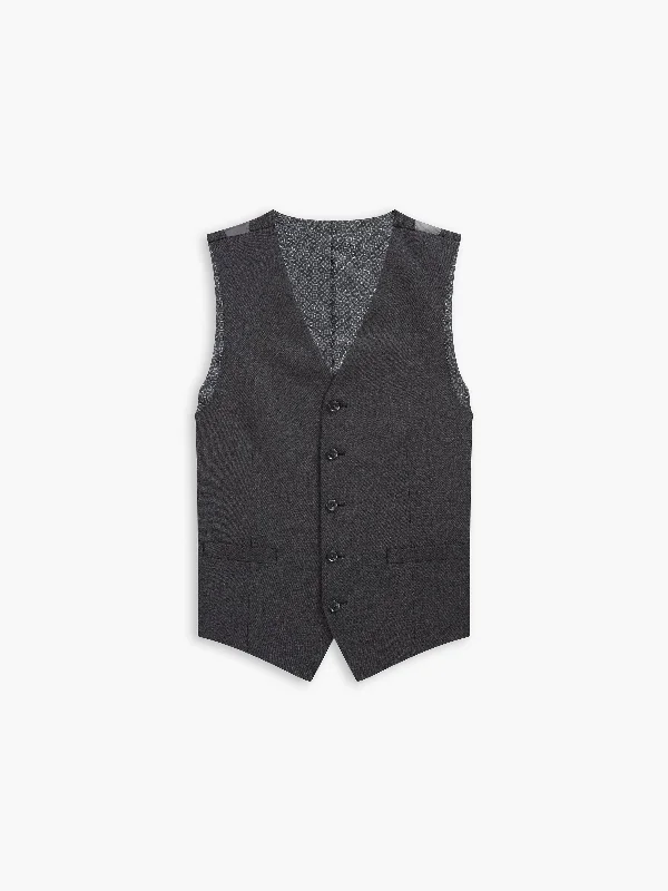 Mega Sale Edgware Wool Slim Charcoal Waistcoat