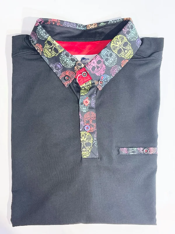 Top Pick SKULL TRIM BLACK POLO