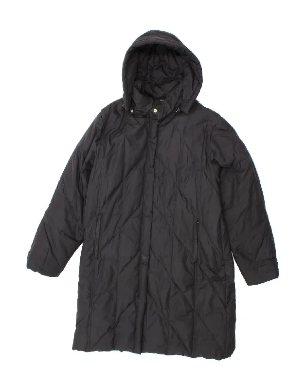 Savings Event ASICS Womens Hooded Padded Coat UK 16 Large Black Polyester