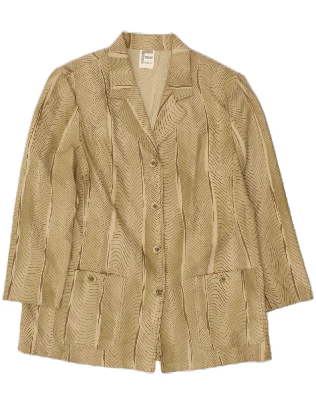 Crazy Deal FRANKENWALDER Womens 4 Button 3/4 Sleeve Blazer Jacket EU 44 XL Beige