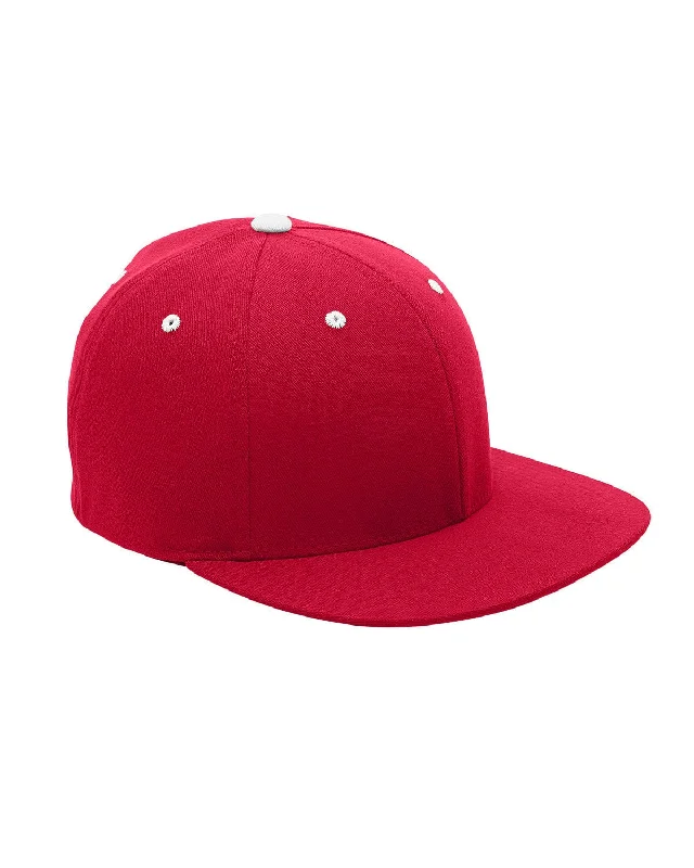 Celebrate the Weekend with Discounts Team 365 Flexfit Adult Pro-Formance Contrast Eyelets Cap | Sport Red/ White