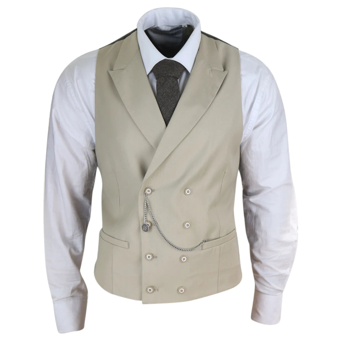 Weekend Savings Spectacular Men's Double Breasted Waistcoat 1920s Blinders Pocket Chain Weekend Savings Spectacular Men's Double Breasted Waistcoat 1920s Blinders Pocket Chain