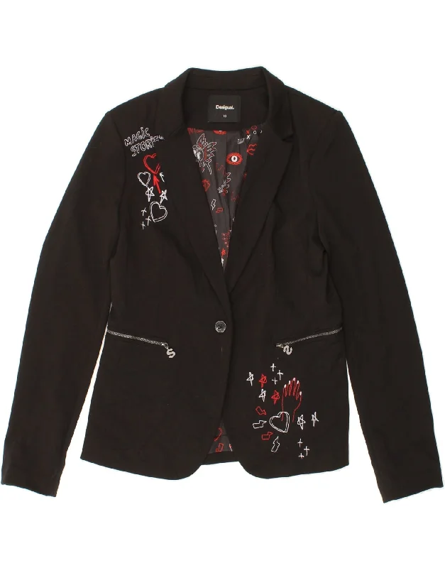 Weekend Offers That Impress DESIGUAL Womens Graphic 1 Button Blazer Jacket EU 40 Medium Black Weekend Offers That Impress DESIGUAL Womens Graphic 1 Button Blazer Jacket EU 40 Medium Black