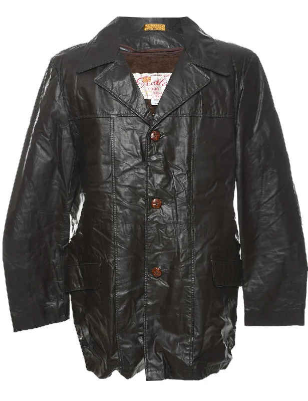 Weekend Deals to Brighten Your Day Single Breasted Leather Jacket - L