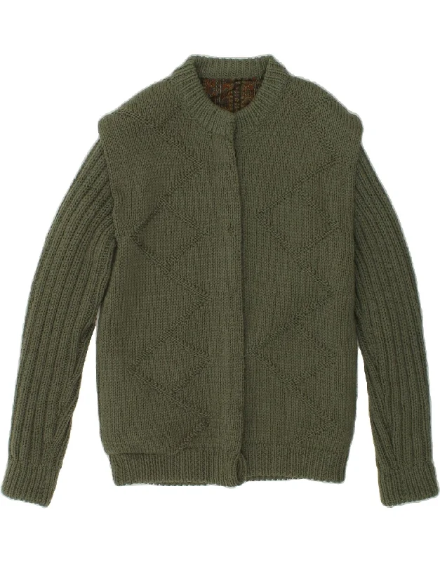 Online Deal VINTAGE Womens Knit Bomber Jacket UK 14 Medium Green