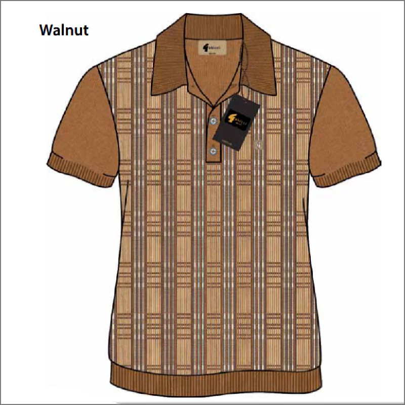 Quick Deals Gabicci Vintage Enrico Walnut Pattern Polo Top^