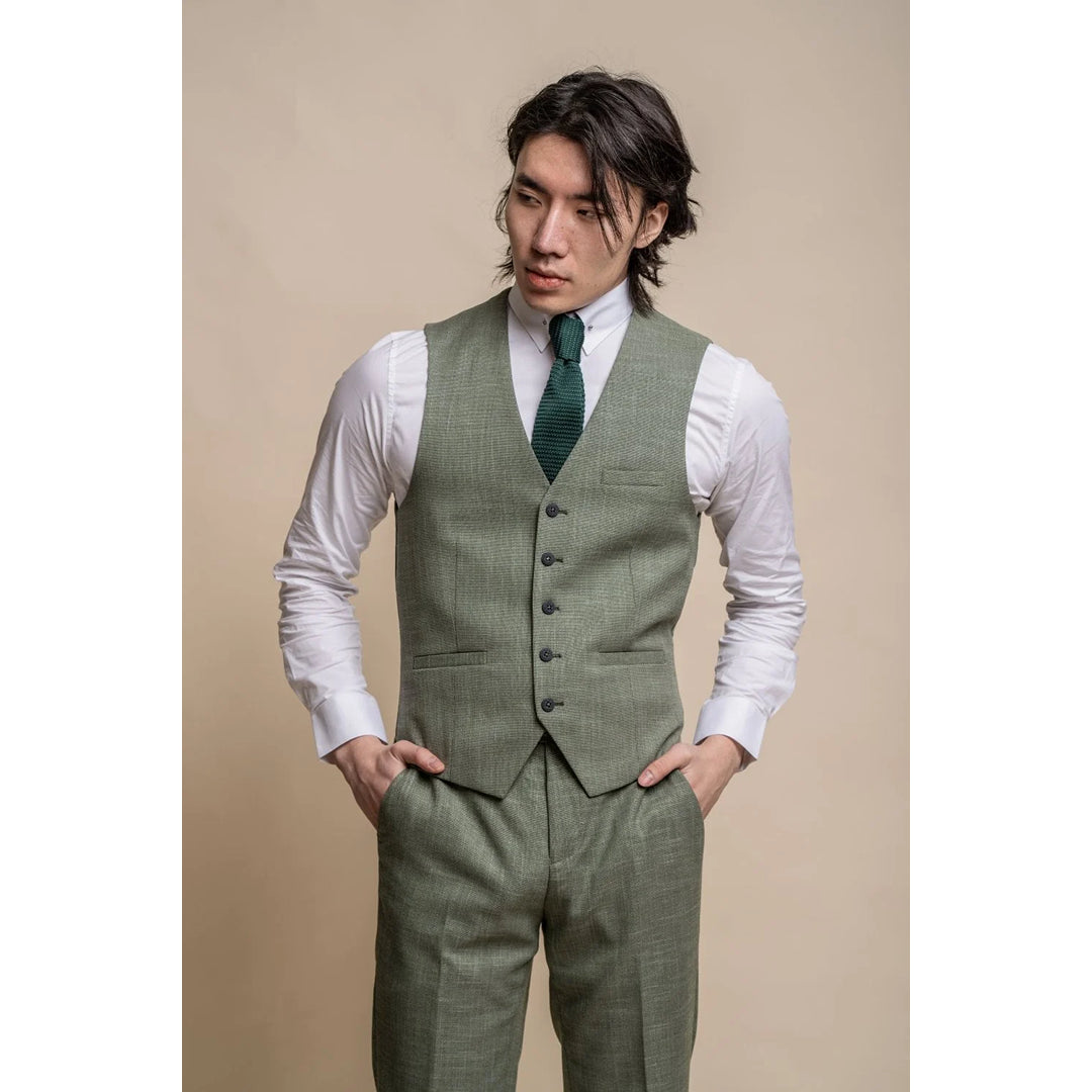 Stock Up Miami - Men's Sage Green Summer Waistcoat