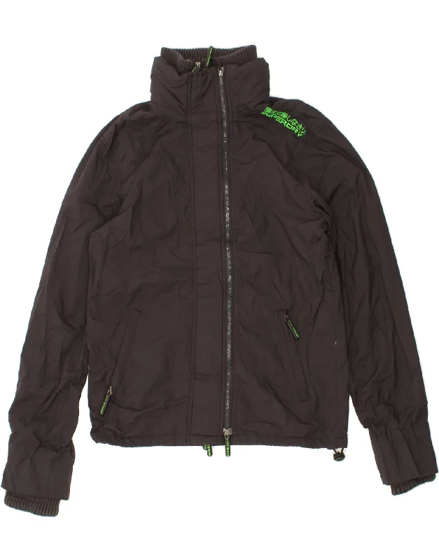 Weekend Bargains to Sizzle SUPERDRY Womens Windbreaker Jacket UK 16 Large Black Nylon Weekend Bargains to Sizzle SUPERDRY Womens Windbreaker Jacket UK 16 Large Black Nylon