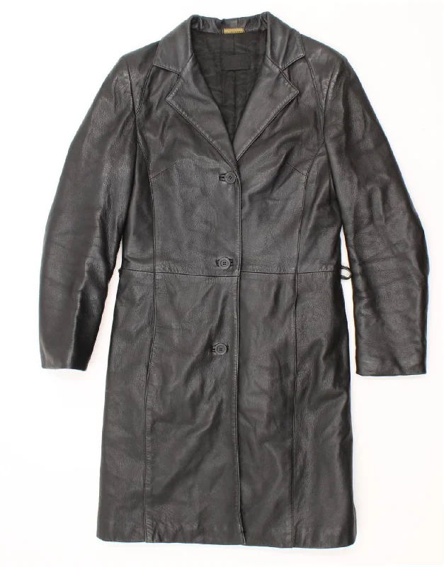 Weekend Deals to Make You Happy VINTAGE Womens Leather Coat IT 44 Medium Black Leather Weekend Deals to Make You Happy VINTAGE Womens Leather Coat IT 44 Medium Black Leather
