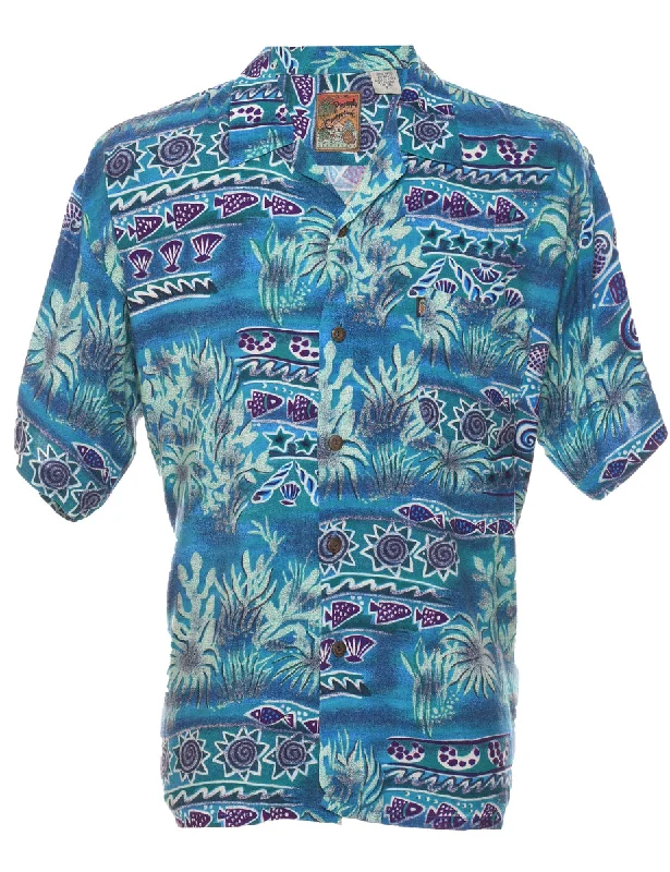 Weekend Discounts to Snag Short Sleeve Hawaiian Shirt - L
