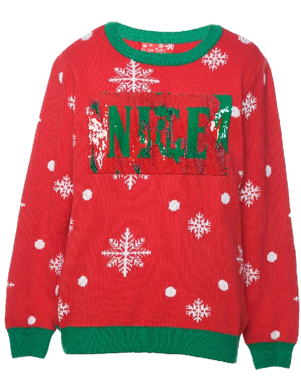 The Best Prices Snowfall Design Christmas Jumper - L