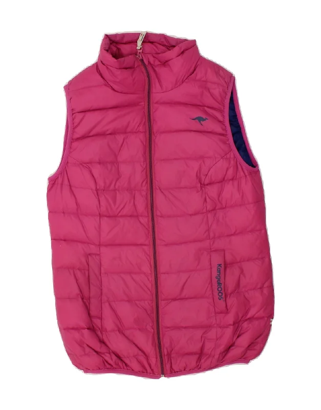 The Best Deal KANGAROOS Womens Graphic Padded Gilet IT 44 Medium Pink Polyester