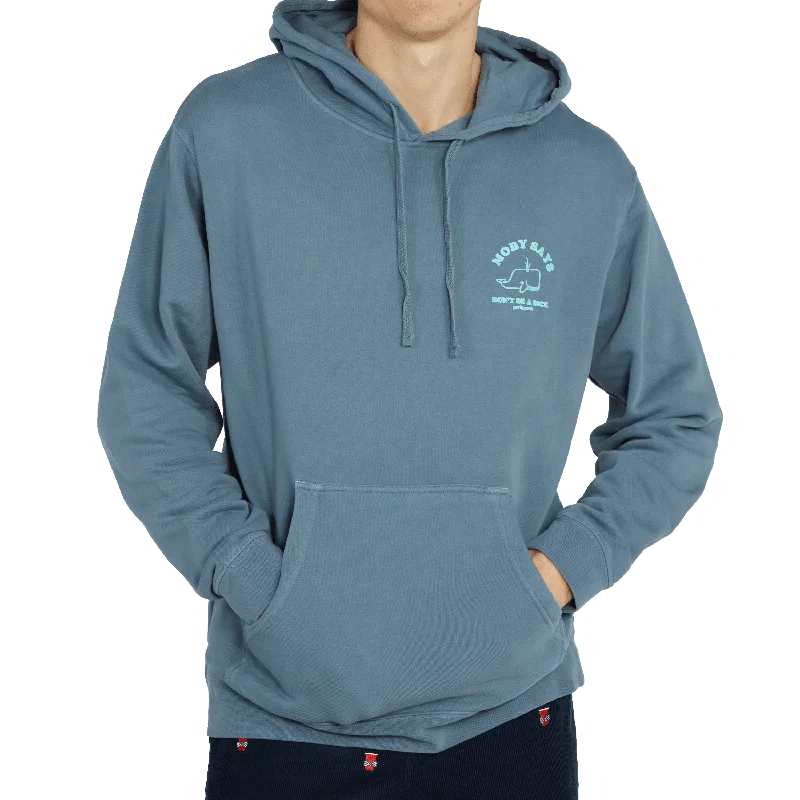 Weekend Deals to Make You Smile Moby Says Slate Blue Hoodie