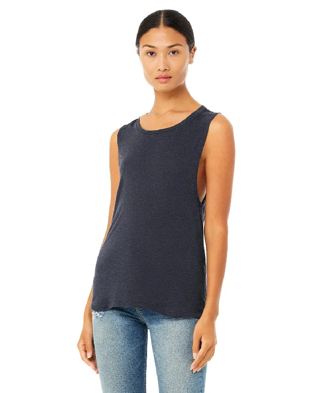Best Seller Bella+Canvas Ladies Flowy Scoop Muscle Tank | Heather Navy