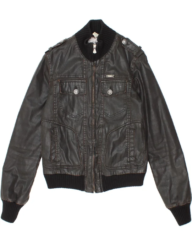 Weekend Offers That Shine LIU JO Womens Bomber Jacket UK 12 Medium Black Cotton