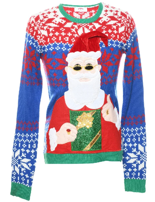 Markdown Sale Santa Claus Christmas Jumper - S