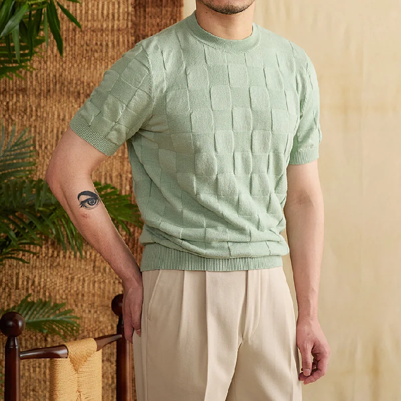 Weekend Bargains to Cherish Cotton Blend 3D Knit T-Shirt