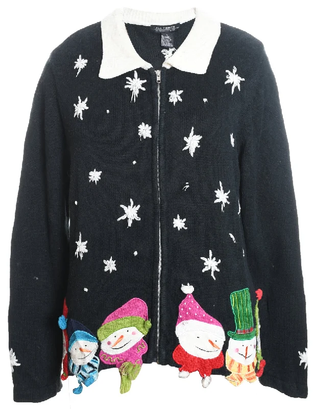 Weekend Offers You Can't Ignore Snowman Christmas Cardigan - L